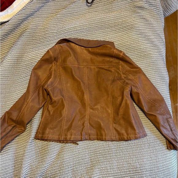 Camel Brown Faux Leather Jacket XL (12/14) Max Studio - Picture 5 of 5